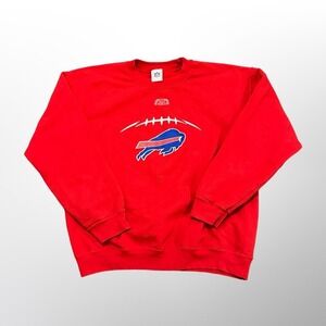 Vintage Y2K Buffalo Bills Center Logo Crewneck Sweatshirt Red NFL Medium